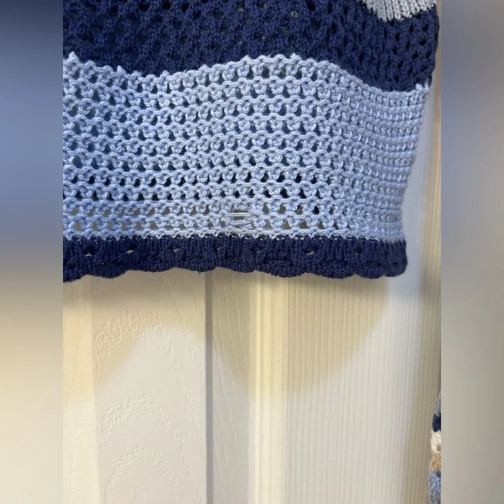 Altar'd State Blue and Gray Crochet Sweater - Picture 3 of 4